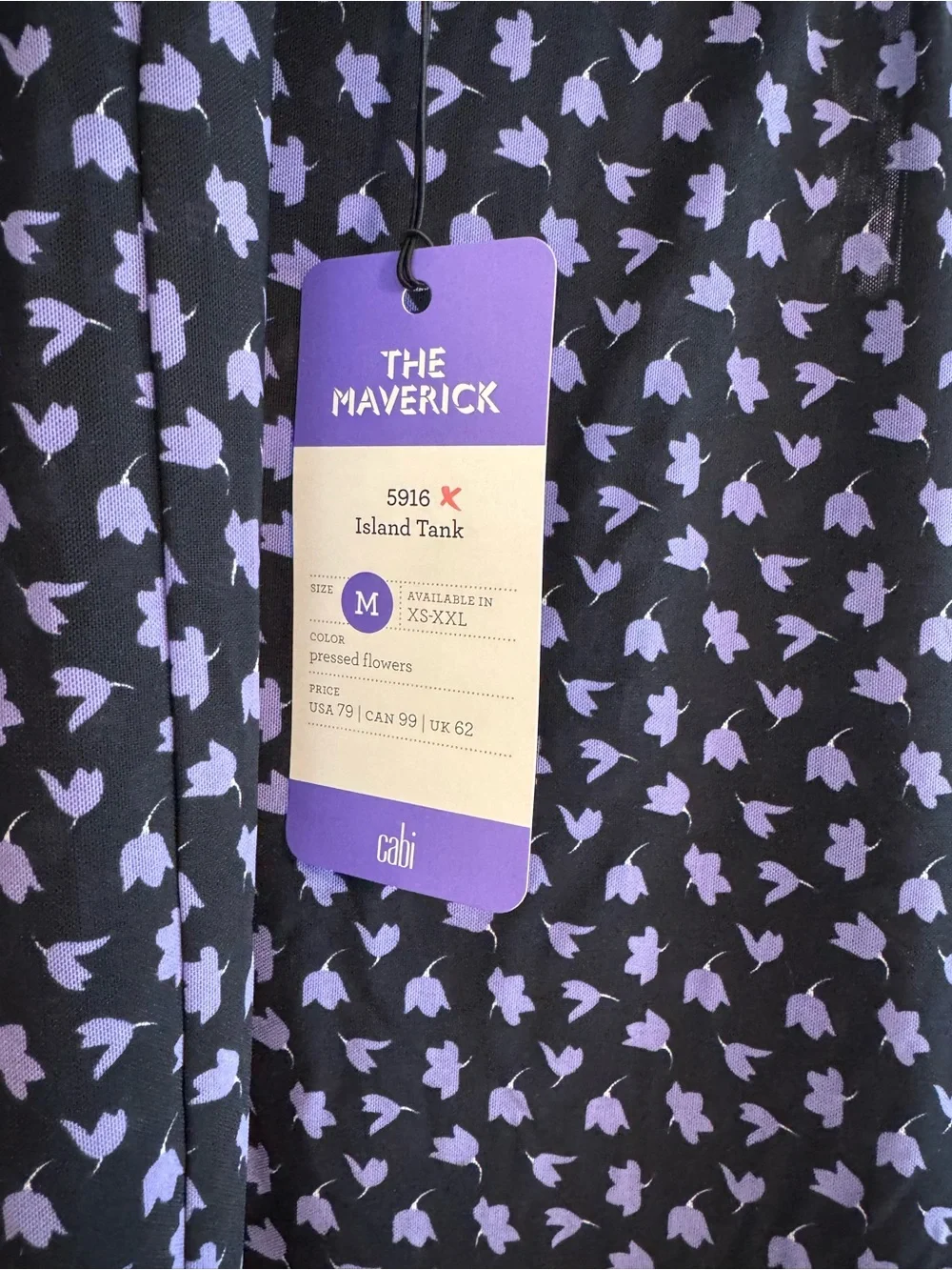 CAbi Navy 2 Piece with Lavender Floral Print